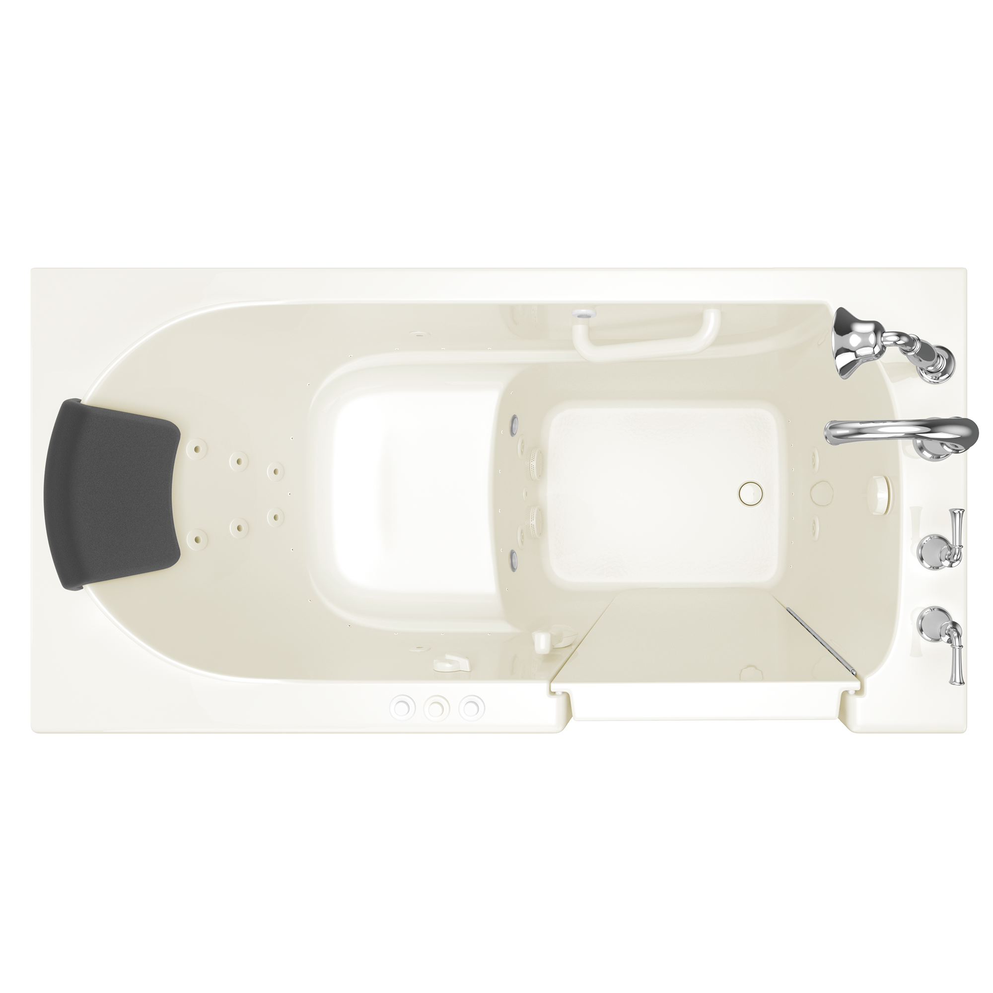 Gelcoat Premium Series 60x30 Inch Walk-In Bathtub with Dual Air Massage and Jet Massage System - Right Hand Door and Drain
